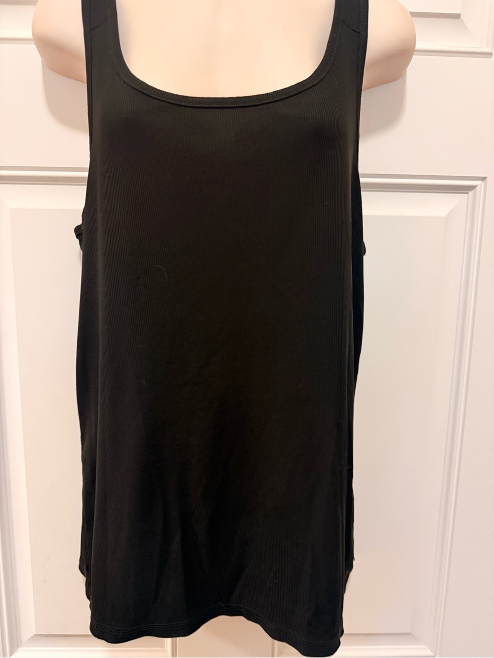 Danskin Ribbed Racerback Tank- Black, L
